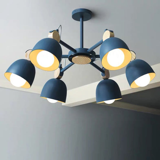 Semi Flush Dome Light with Adjustable Wood Joint for Modern Close-to-Ceiling Lighting