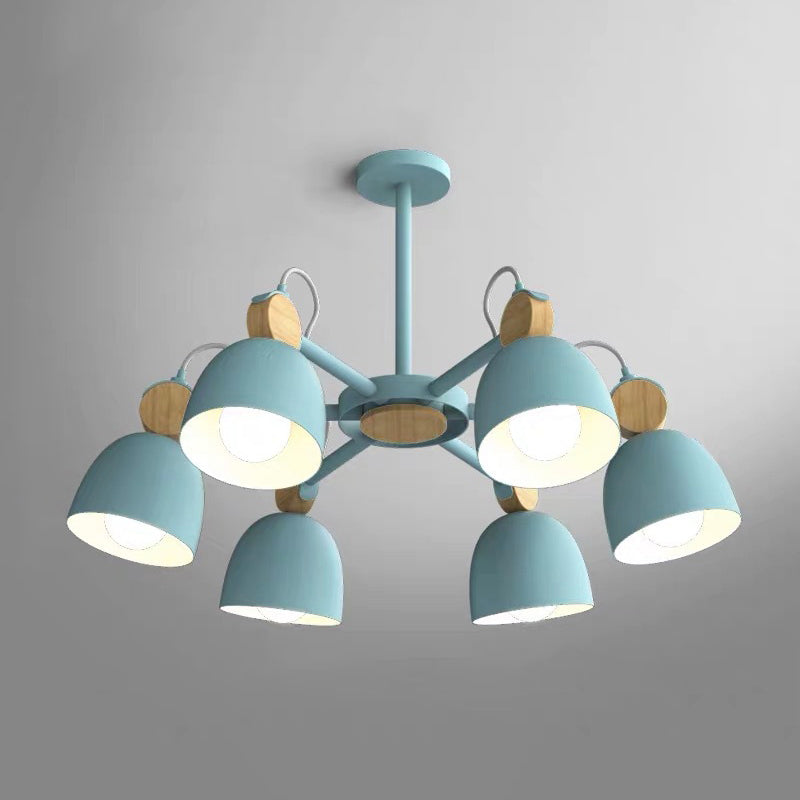 Semi Flush Dome Light with Adjustable Wood Joint for Modern Close-to-Ceiling Lighting