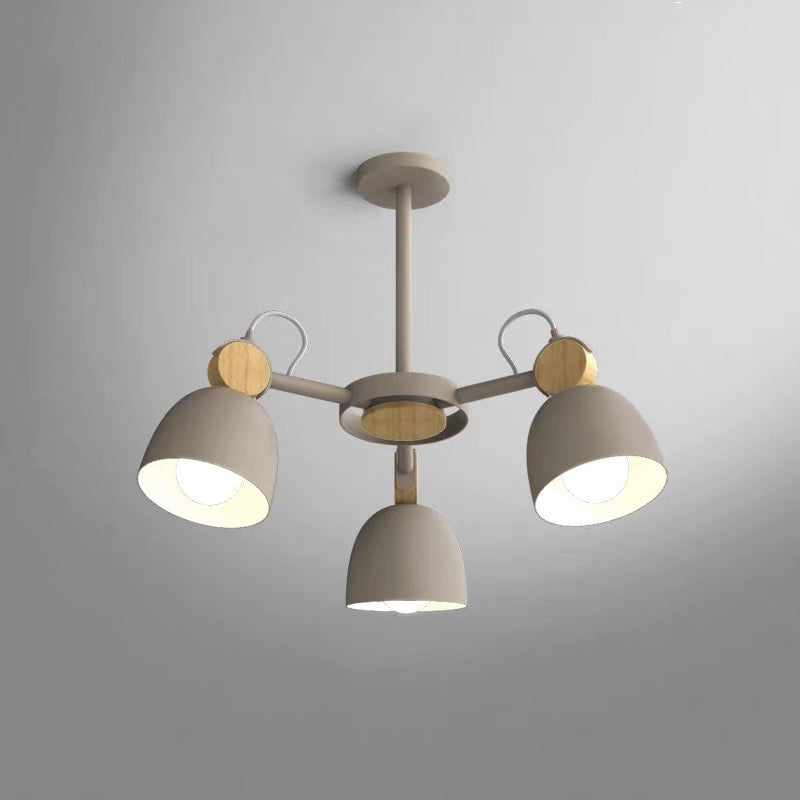 Semi Flush Dome Light with Adjustable Wood Joint for Modern Close-to-Ceiling Lighting