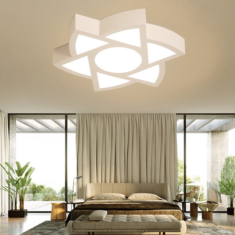 Art Deco Flush Mount Led Ceiling Light For Living Room With Acrylic Fixture White / A