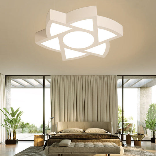 Art Deco Flush Mount Led Ceiling Light For Living Room With Acrylic Fixture White / A