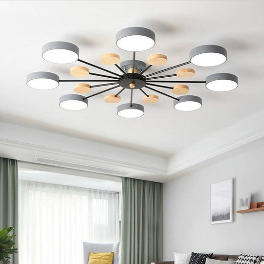 Sleek Acrylic Semi Flush Mount Ceiling Light For Bedroom With Branching Design 8 / Grey