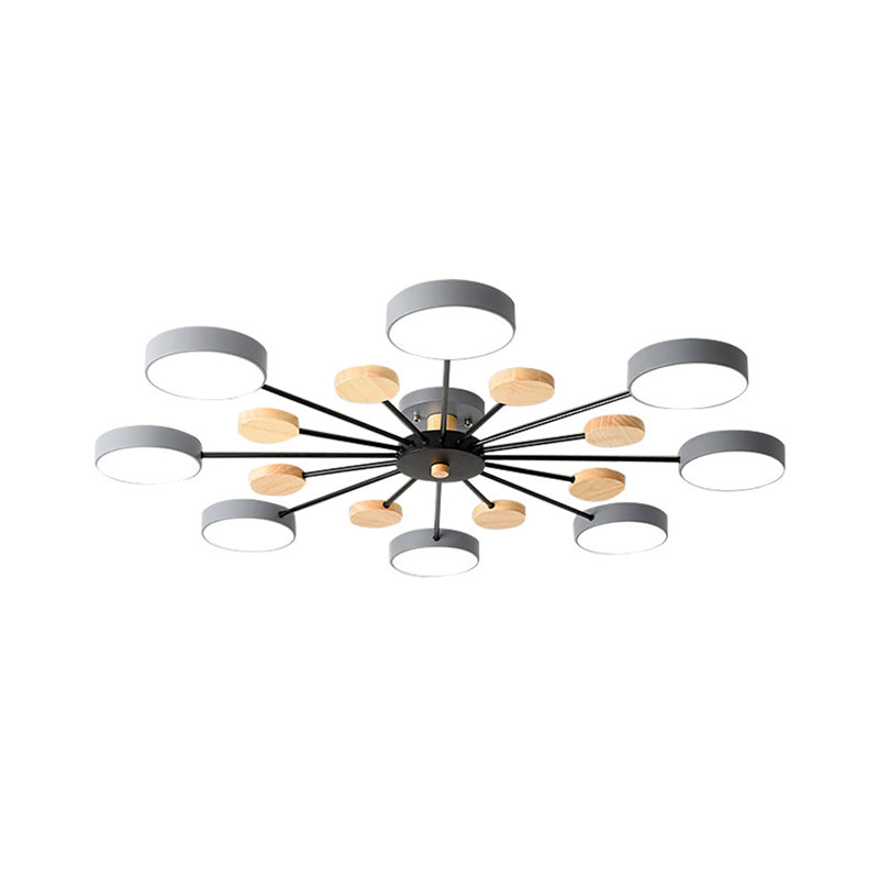 Sleek Acrylic Semi Flush Mount Ceiling Light For Bedroom With Branching Design