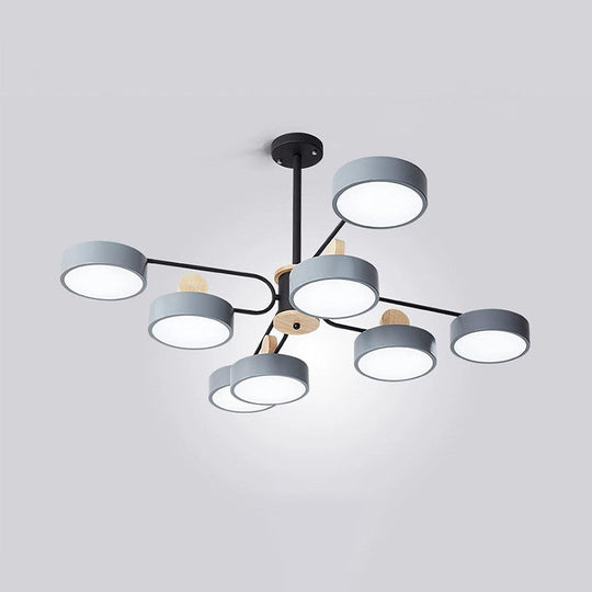 Modern Starburst Chandelier With Acrylic Shade - Perfect For Living Room Ceiling Lighting 8 / Grey