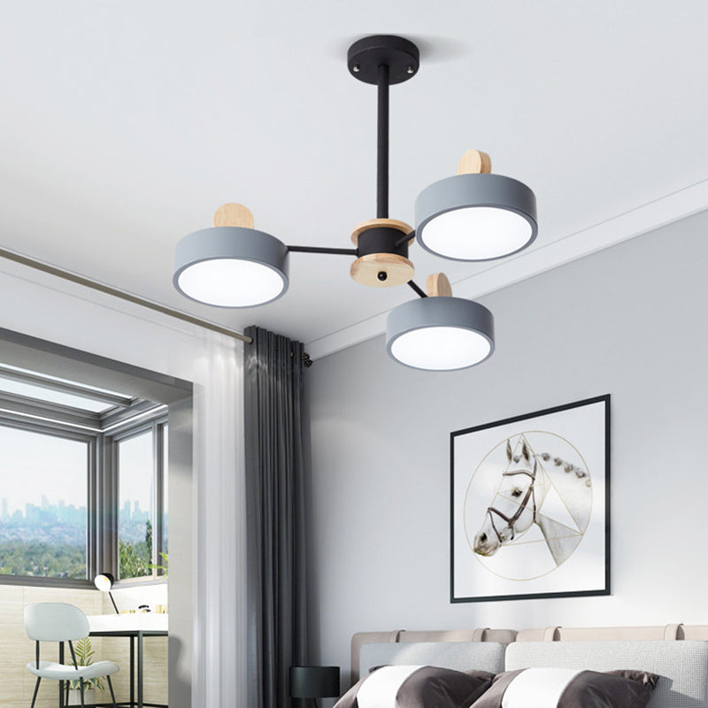 Modern Starburst Chandelier With Acrylic Shade - Perfect For Living Room Ceiling Lighting 3 / Grey