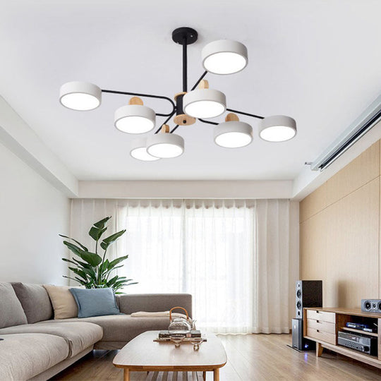 Modern Starburst Chandelier - Simplistic Metal Ceiling Lamp with Acrylic Shade for Living Room