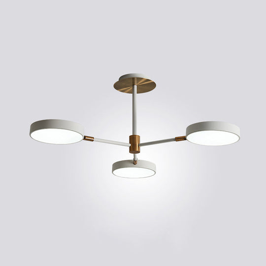 Contemporary Acrylic Drum Pendant Chandelier with Sputnik Design