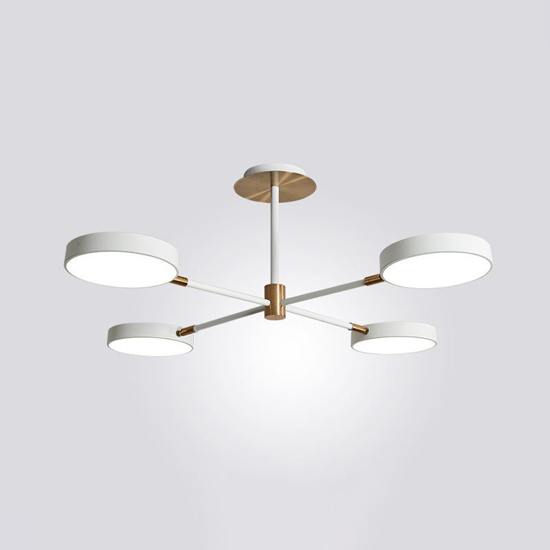 Contemporary Acrylic Drum Pendant Chandelier with Sputnik Design