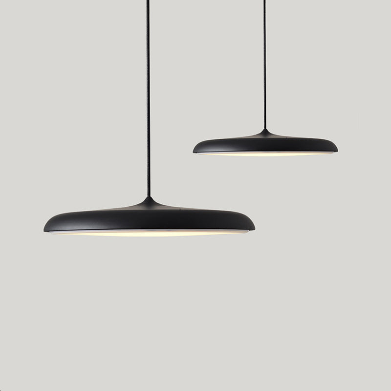 Contemporary LED Dining Room Pendant Light: Saucer Metal Suspension Lighting