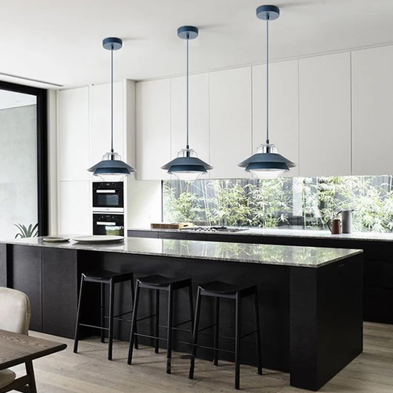 Minimalist 1-Light Metal Drop Pendant For Dining Room