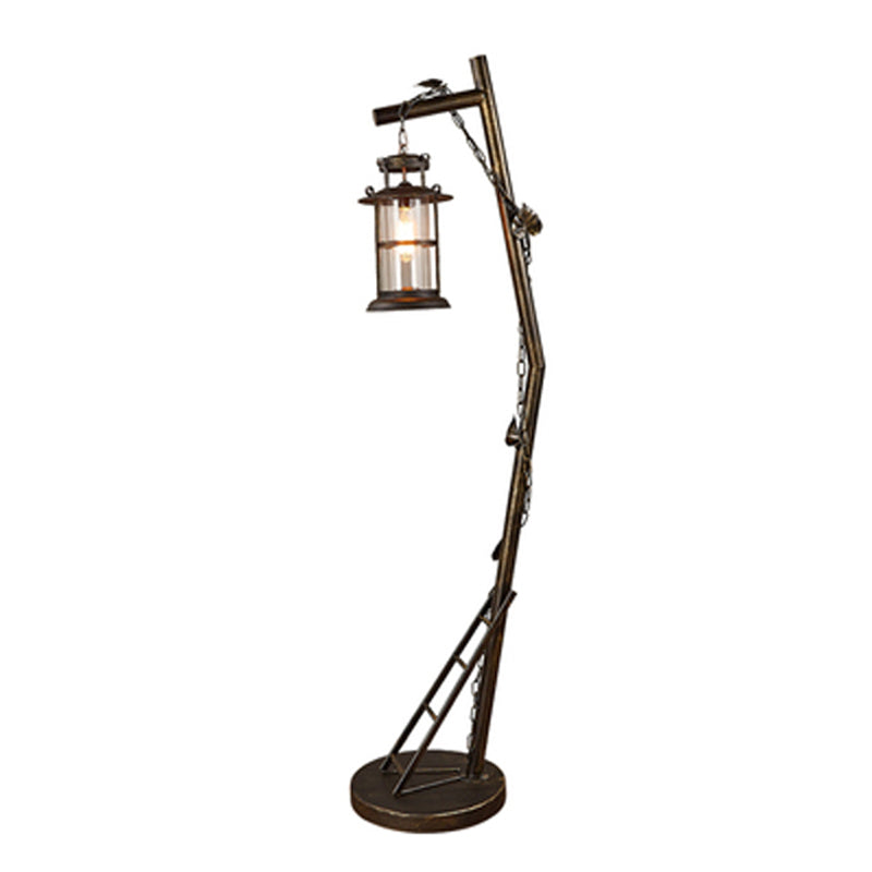 Brass Floor Lamp With Clear Glass Shade Ideal For Living Room 1 Head Standing Lighting Warehouse