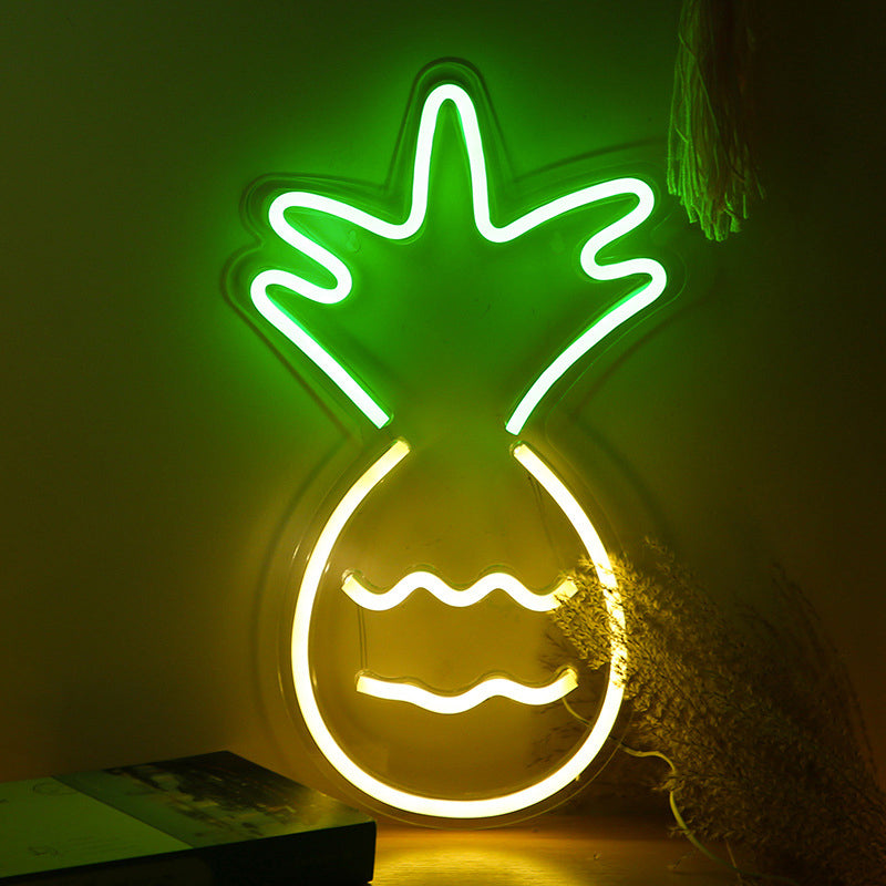 Pineapple Mini Led Night Light - Fun Cartoon Design For Bedroom Nightstand White