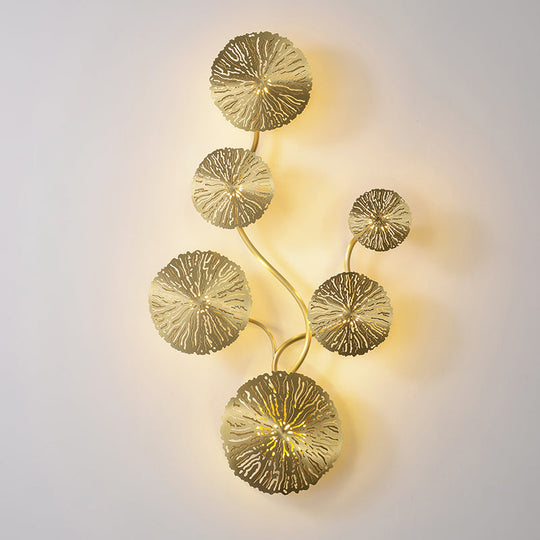 Lotus Leaf Metal Wall Sconce - Modern Mount Lamp For Living Room