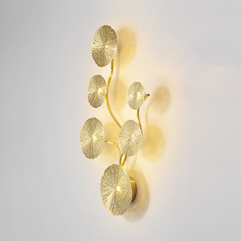 Lotus Leaf Metal Wall Sconce - Modern Mount Lamp For Living Room