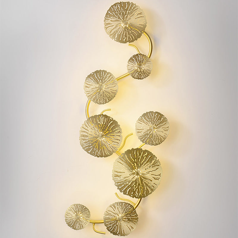 Lotus Leaf Metal Wall Sconce - Modern Mount Lamp For Living Room 8 / Brass