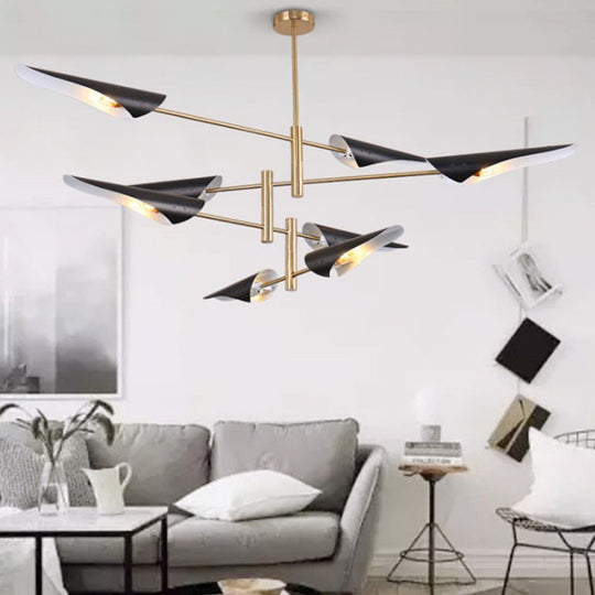 Modern Metal Quill Chandelier Pendant Light with Sputnik Design for Living Room