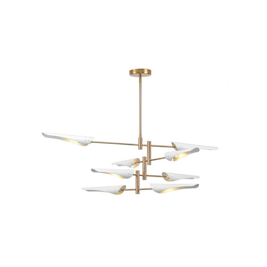 Modern Metal Quill Chandelier Pendant Light with Sputnik Design for Living Room