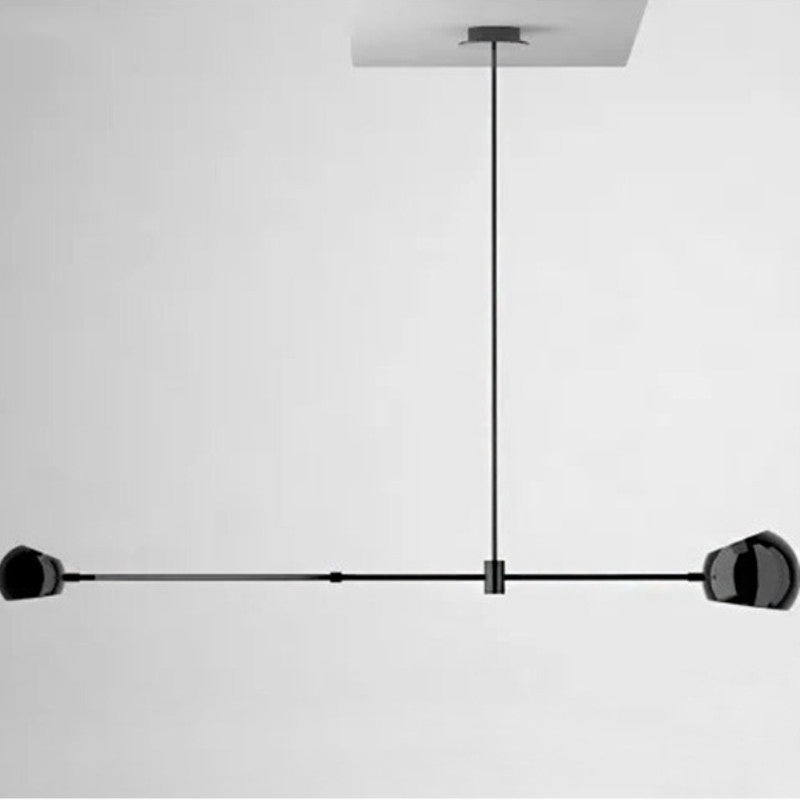 Black Modernist Dome Chandelier: Elegant Ceiling Light for Metal Dining Room