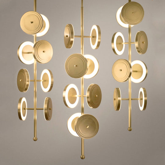 Contemporary Gold Metal Led Chandelier For Dining Room