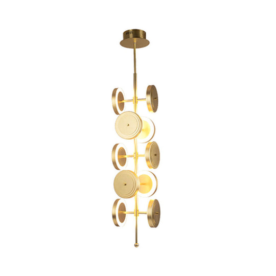 Contemporary Gold Metal Led Chandelier For Dining Room