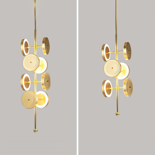 Contemporary Gold Metal Led Chandelier For Dining Room