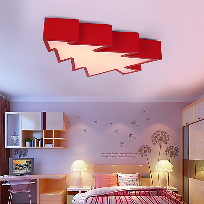 Colorful Cartoon LED Ceiling Lamp: Acrylic Pinaster Flush Ceiling Light for Kids (Red/Yellow/Blue/Green)