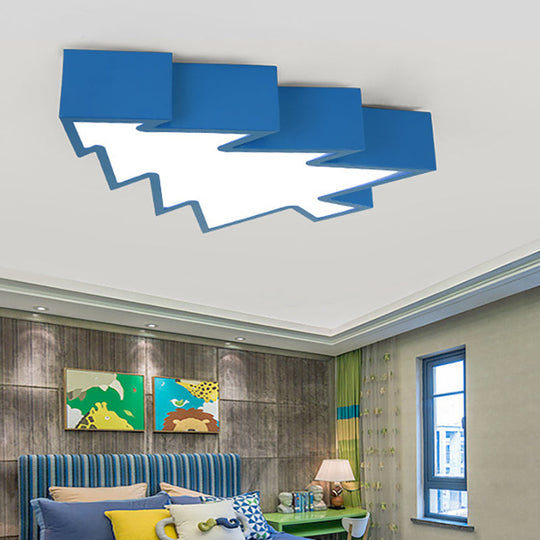 Colorful Cartoon LED Ceiling Lamp: Acrylic Pinaster Flush Ceiling Light for Kids (Red/Yellow/Blue/Green)