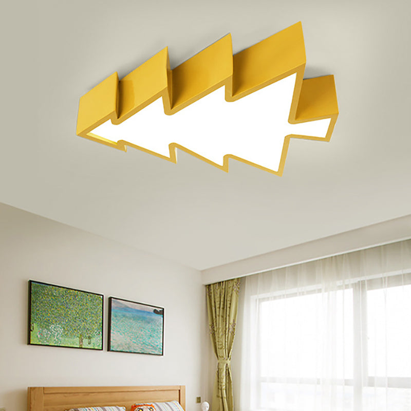 Colorful Cartoon LED Ceiling Lamp: Acrylic Pinaster Flush Ceiling Light for Kids (Red/Yellow/Blue/Green)