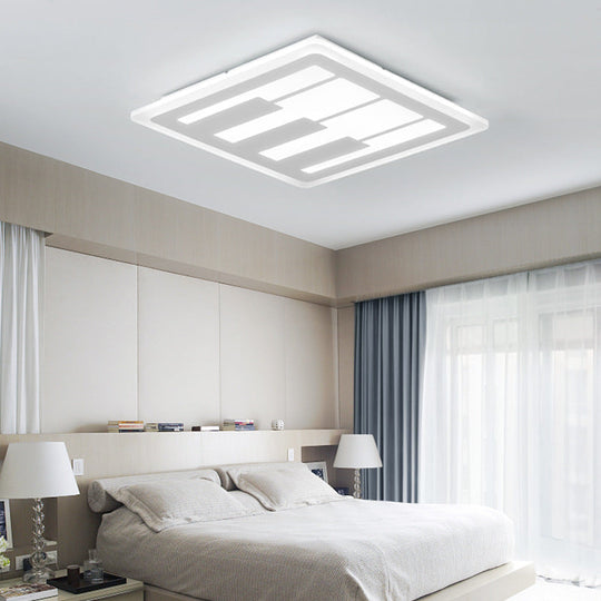 Modern LED Metal Square Piano Keyboard Ceiling Light in White for Nursing Rooms - Flush Mount