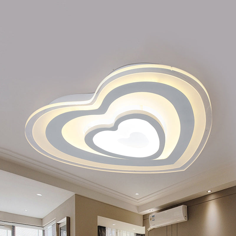 Modern Love-Heart White LED Ceiling Light for Hotels & Restaurants