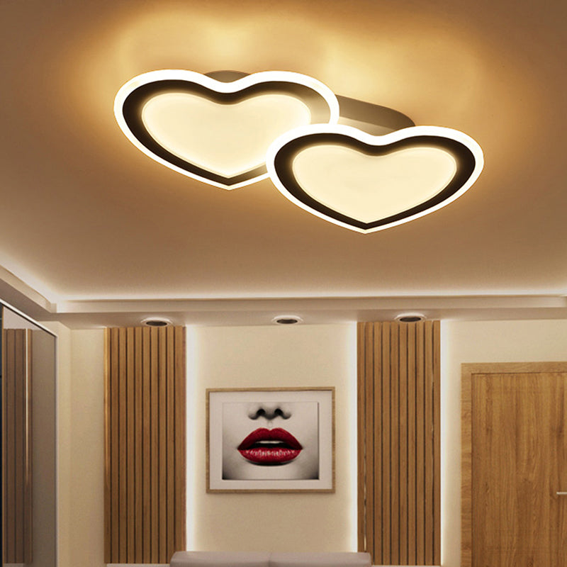 Cartoon Loving Heart LED Flush Ceiling Light for Hotel Living Room