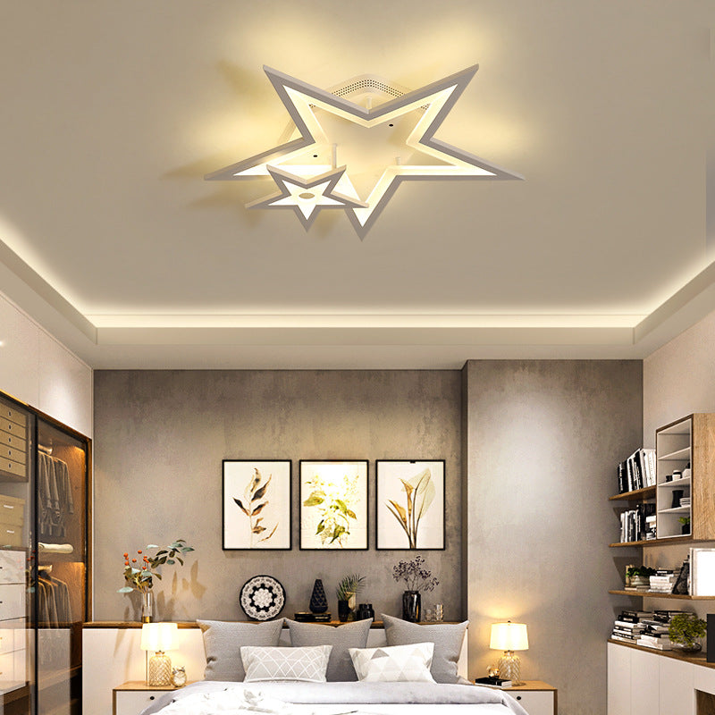 Modern Acrylic Star LED Ceiling Light - White Dining Room Fixture