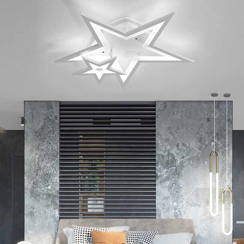 Modern Acrylic Star LED Ceiling Light - White Dining Room Fixture