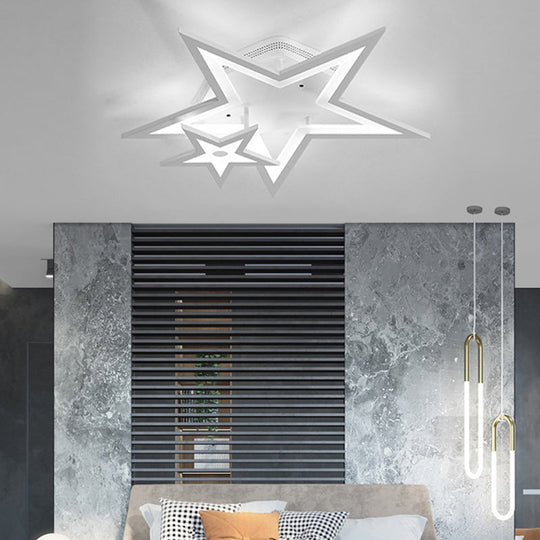 Modern Acrylic Star Led Ceiling Light - White Dining Room Fixture / 19.5