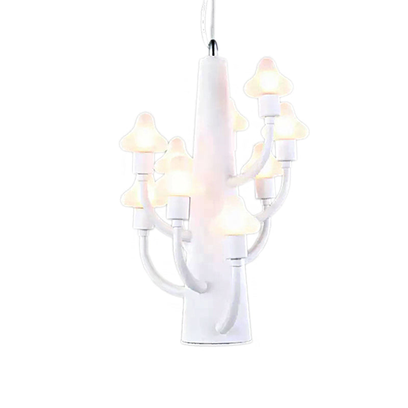 White Branch Pendant Light With Kids Metal Hanging Mushroom For Restaurant Bedroom