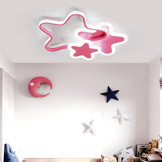 Star Shaped LED Ceiling Mount Light for Girls Bedroom - Modern Acrylic Flush Light Fixture