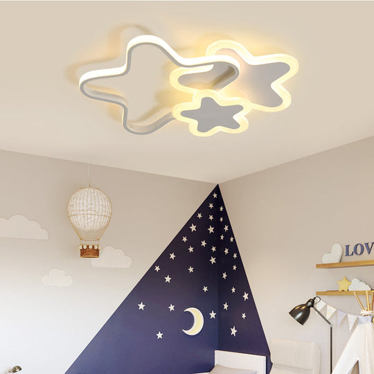 Star Shaped LED Ceiling Mount Light for Girls Bedroom - Modern Acrylic Flush Light Fixture