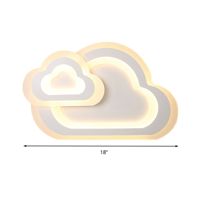 Sleek Cloud Ceiling Light: Acrylic White Led Mount For Baby Room