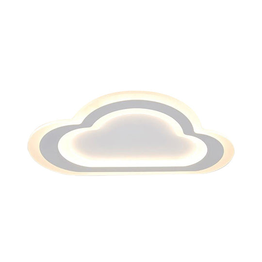 Sleek Cloud Ceiling Light: Acrylic White Led Mount For Baby Room