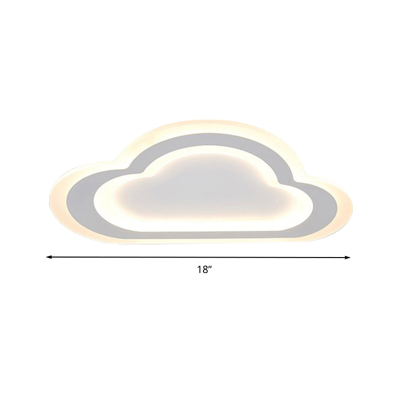 Sleek Cloud Ceiling Light: Acrylic White LED Mount for Baby Room