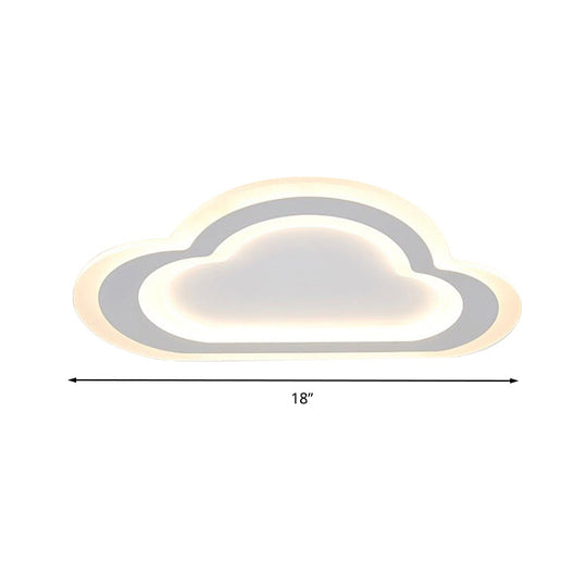 Sleek Cloud Ceiling Light: Acrylic White Led Mount For Baby Room