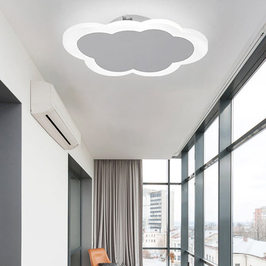 Minimal Cloud-Shaped LED Ceiling Lamp - Acrylic White Flushmount Light for Porch and Dining Room