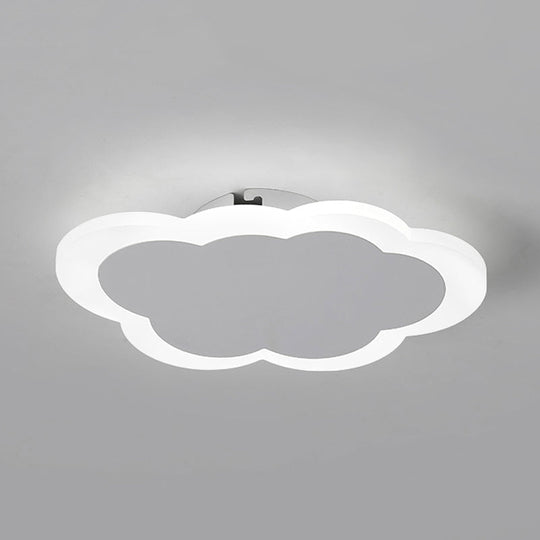 Minimal Cloud-Shaped Led Ceiling Lamp - Acrylic White Flushmount Light For Porch And Dining Room