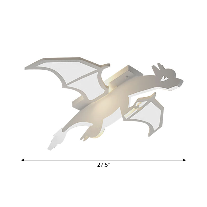 White Acrylic LED Ceiling Fixture in the Shape of Charizard for Boys' Bedrooms - Ceiling Mounted