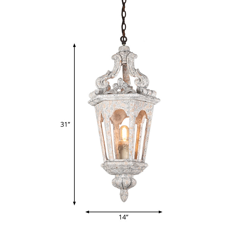 Sophie - Rustic Rural Pavilion Pendant Lamp 1-Light Distressed Wood Hanging Ceiling Light for Living Room