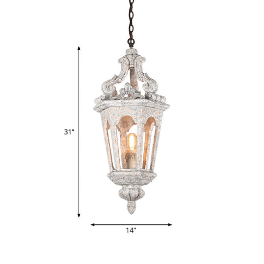 Sophie - Rustic Rural Pavilion Pendant Lamp 1-Light Distressed Wood Hanging Ceiling Light for Living Room