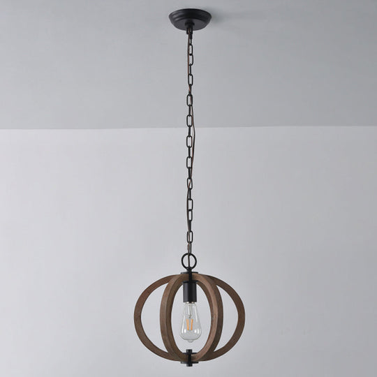 Rustic Wood Hanging Pendant Light For Dining Room - Unique 1-Head Suspension Lighting