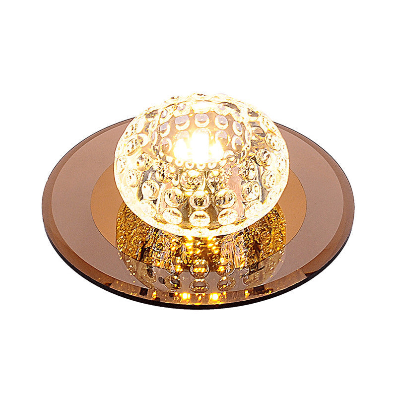 Modern Round Crystal LED Flush Mount Ceiling Light for Foyer