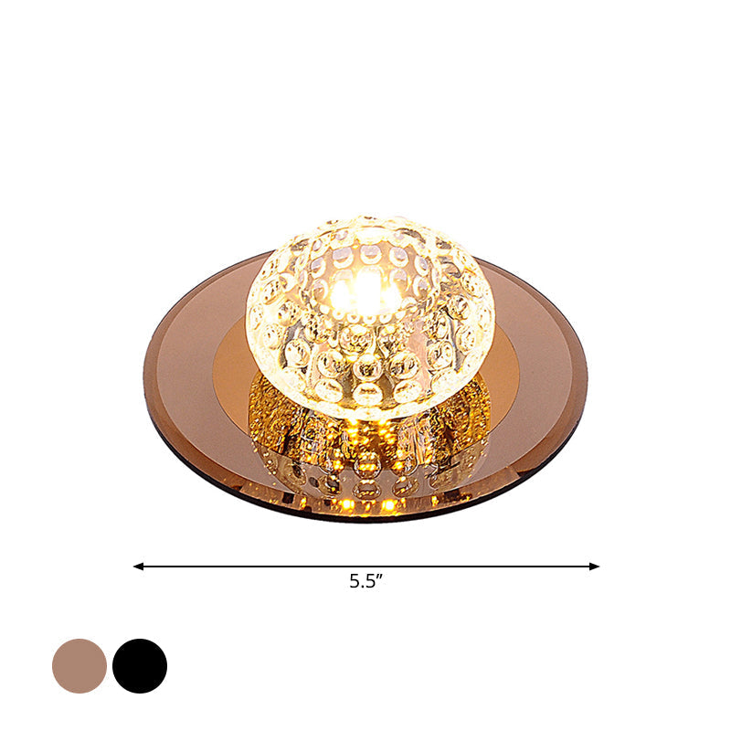 Modern Round Crystal LED Flush Mount Ceiling Light for Foyer