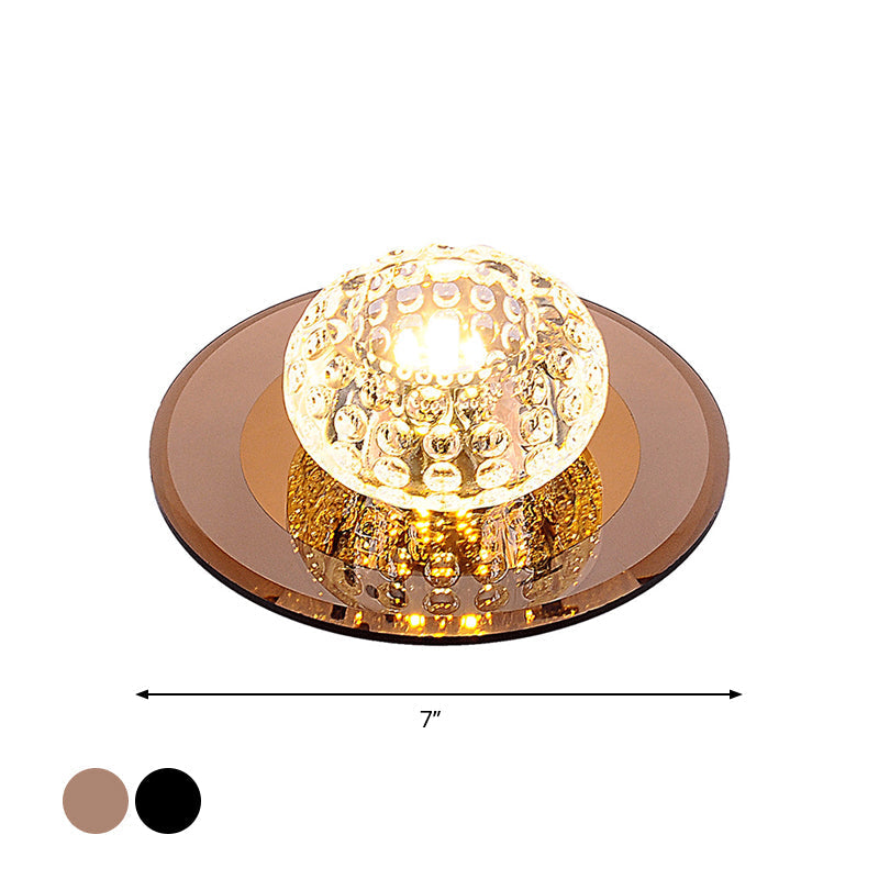 Modern Round Crystal LED Flush Mount Ceiling Light for Foyer